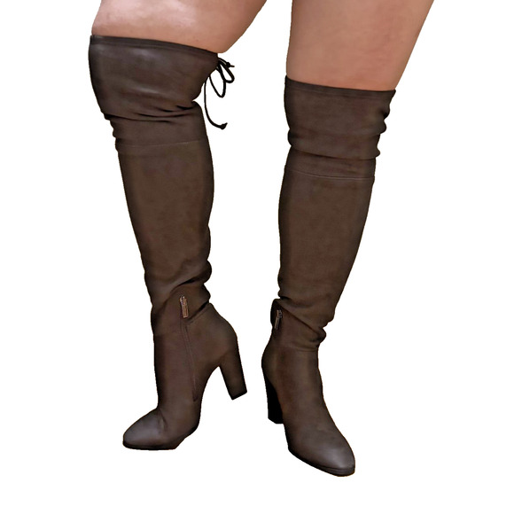 Vince Camuto Boot Madolee Over the Knee Taupe Grey Suede Side Zip US 7.5 M NWOT - Picture 2 of 16